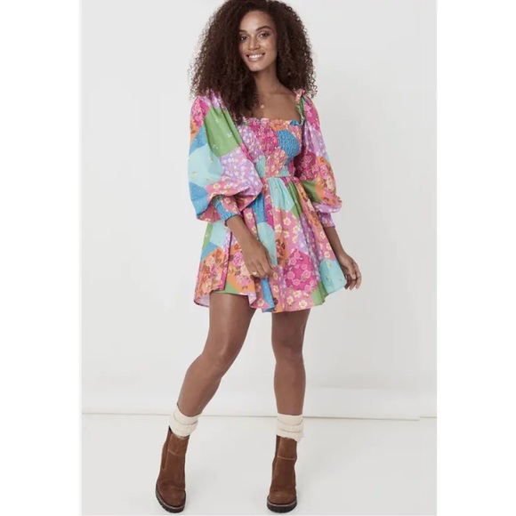 Trade/sell Spell Freda shirred mini dress XS 🌺💖🌈 - Picture 3 of 6